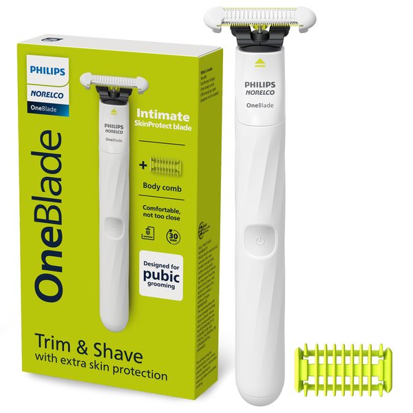 Philips Norelco OneBlade Unisex Intimate Pubic & Personal Body Groomer & Trimmer, QP1924/70