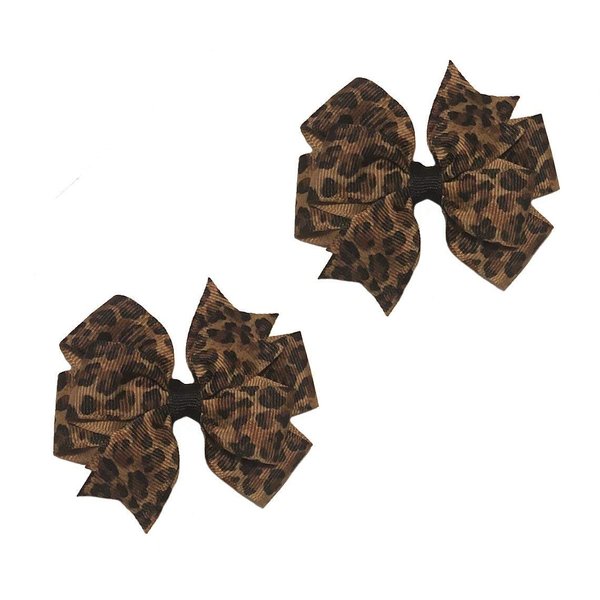 Cheetah Print Toddler Hair Bow Set