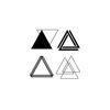 Oottati 2 Sheets Waterproof Small Cute Fake Hand Neck Temporary Tattoos Stickers Minimalist Geometric Shapes Black Triangle