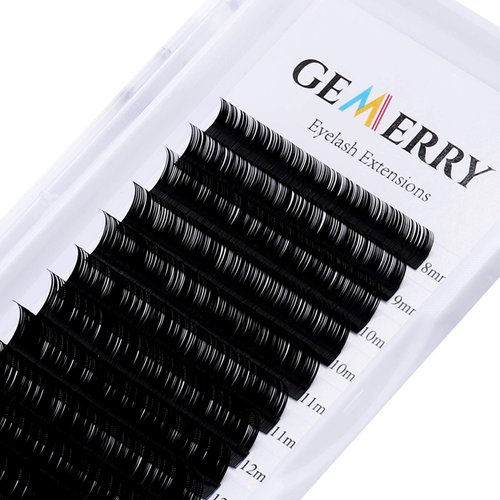 Lash Extensions 8-14 mm Mix Single Silk Classic Eyelashes GEMERRY 0.05 D Curl Individual Lashes 8mm 9mm 10mm 11mm 12mm 13mm 14mm Matte Black Classic Eyelash Extensions Supplies (0.05-D, 8-14mm Mix)