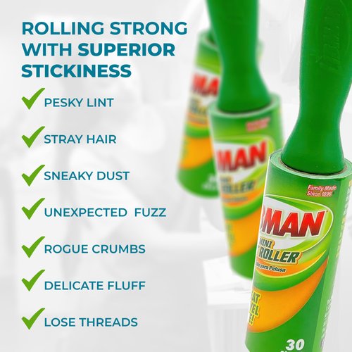 Libman Mini Lint Roller Set with Reusable Lint Remover Brush -Travel Sticky Lint Removing Tool for Pet Hair, Dust, Small Crumbs - 6.5" Portable Lint Brushes with Hanger Hole - 6 Pack (180 Sheets)