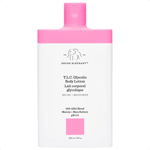 Drunk Elephant T.L.C. Glycolic Body Lotion with Marula and Shea Butters. Refining and Moisturizing for Healthy Skin (240 mL / 8 Fl Oz)