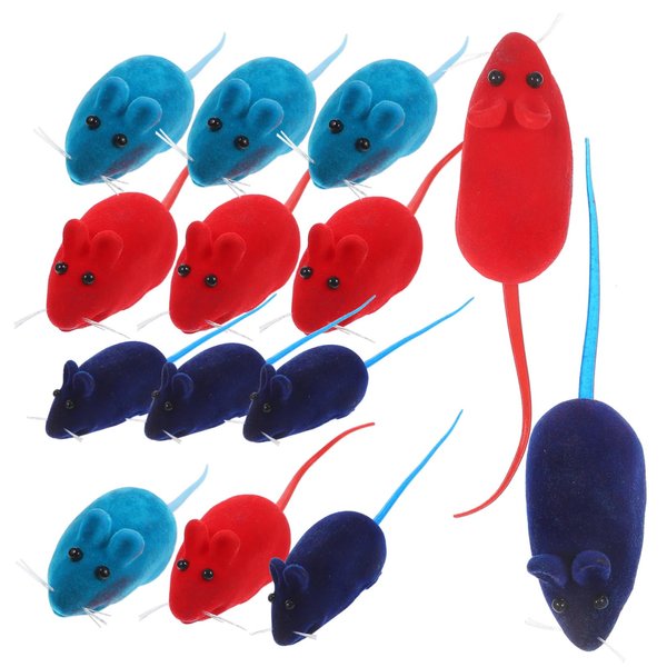 POPETPOP 20pcs Cat Toys Mice - Squeaky Mice Cat Toys - Pet Cat Soft Mouse Toy Interactive Toy Kitten Toys Noise Lovely Rat Mice False Mouse Playing Toys Random Color