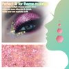 Pink Body Glitter Gel, 30ML Holographic Face Adhesive Mermaid Sequins Body Chunky Glitter Powder Rave Accessories Liquid Lotion for Women Music Tour, Festival Carnival Makeup, Girls Stage- Pinky