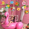 30 Pieces Hawaiian Luau Birthday Party Hanging Swirl Decorations, Flower Tropical Palm Flamingo Sign Foil Ceiling Decor for Floral Tropical Party Summer Beach Pool Party Tiki Party Supplies (Flower)