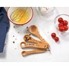 Talisman Designs Laser Etched Beechwood | Set of 4 | Woodland Design | Natural, Wooden Measuring Spoons Set| Cute & Functional Kitchen Tools