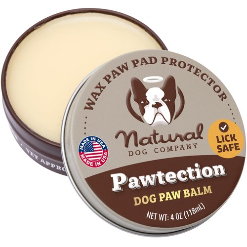 Natural Dog Company PawTection Balm for Dogs, Dog Paw Protector, Moisturizing Dog Paw Balm for Dry, Cracked Pad, Protects Paw from Extreme Weather, Paw Lotion for Allergies & Itching (4 oz Tin)