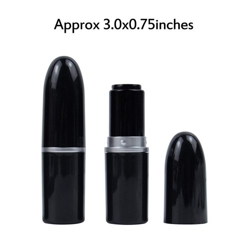 AUEAR, Empty Lip Balm Lipstick Tubes Container Bullet Shape for Lipstick Lip Balm DIY (Black, 15 Pack)
