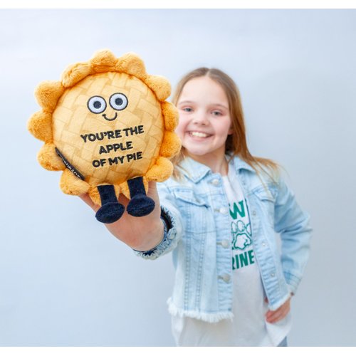 Apple of My Eye Apple Pie Meme Plushie - Funny Pun Meme Gag Gift, White Elephant, Present, Great for Emotional Support, Fun Desk Accessory, Kids, Teens, Adults