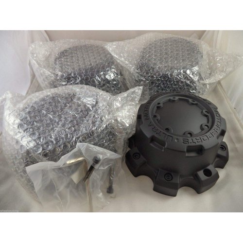 Ultra Motorsports 8 Lug Matte Black Wheel Center Cap Set of 4 Pn: 89-9880B