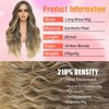 CroLiya Blonde Wig for Women 26 Inch Middle Part Lace Blonde Ombre Wig Long Curly Wig Upgraded Protein Fiber Blonde Wigs for Daily/Party Use Glueless Wig Synthetic Hair (Ombre Blonde)