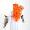 Rbenxia Curly Cosplay Wig Long Hair Heat Resistant Spiral Costume Wigs Anime Fashion Wavy Curly Cosplay Daily Party Orange 32" 80cm