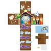 WATINC 24Pcs Christmas Nativity Scene Cross Craft Kit for Kids, Make Your Own Jesus is The Reason for The Season Hanging Ornaments, Jesus Birth Faith Trust Love Sunday School Church Party Decor