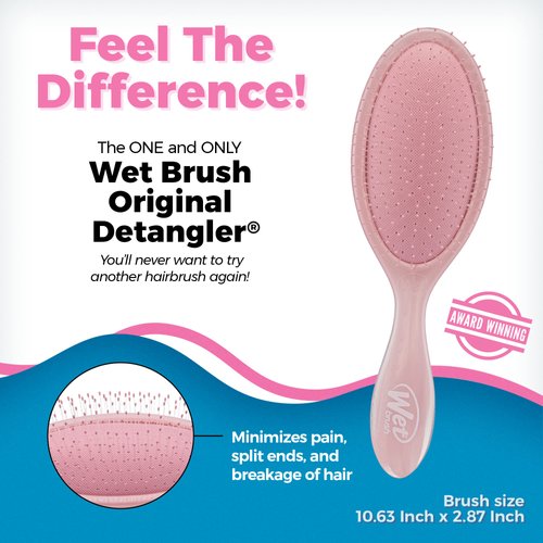 Wet Brush Original Detangler Hair Brush - Natural Marble, Dusty Rose - Comb for Women, Men and Kids - Wet or Dry - Natural, Straight, Thick and Curly Hair - Pain-Free for All Hair Types