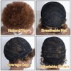 JOEDIR HAIR Short Afro Human Hair Wigs for Black Women Mixed Brown Afro Curly Wig Soft and Bouncy Glueless Wig 130% Density (Color: P4/30)