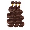 Color #4 Human Hair Bundles Chocolate Brown Body Wave Bundles Brazilian Grade 8A Virgin Human Hair 3 Bundles 18 20 22 Inch Light Brown Body Wave Bundles Double Weft Hair Extensions 100g/Pc