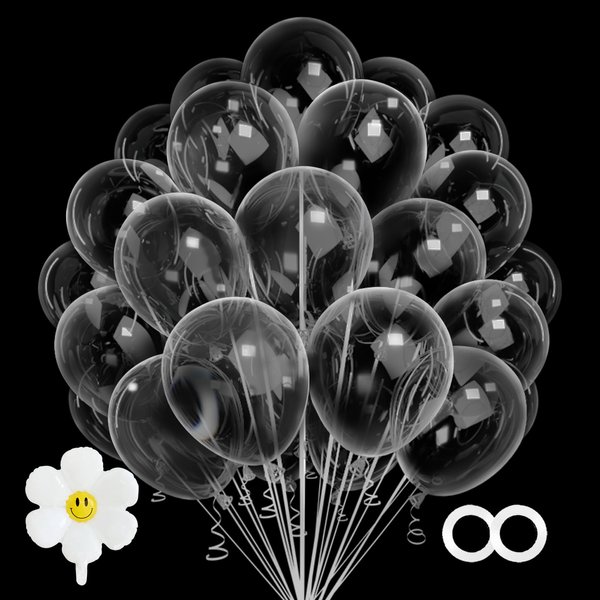 Clear Balloons，100 pcs 12 Inch Clear Latex Balloons, Clear Balloons for Party Decoration，Birthday Decoration，Baby Shower，Wedding，Holiday Decoration（Clear Balloons）