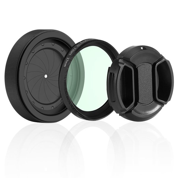 Adjustable Iris Aperture Diaphragm M30 to M37 Iris Aperture Diaphragm Adapter Optical Diaphragm 1.5-26mm Lens Module Adapter Ring PVS-14 PSV14 Optics (Filter Protector Cover Set)