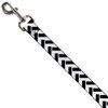 Dog Leash Jagged Chevron White Black 4 Feet Long 1.0 Inch Wide