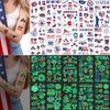 4th of July Temporary Tattoos, 90+ Pcs Glow in the Dark Patriotic Temporary Tattoos, Independence Day Tattoo Stickers for Memorial Day USA Party Favors Decorations
