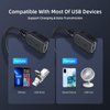 ANDTOBO 【2024 Upgraded】 USB 2.0 A Male to 2 Dual USB Female Jack Y Splitter Hub Power Cord Extension Adapter Cable