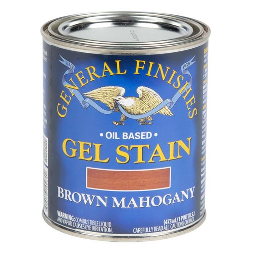 General Finishes Oil Base Gel Stain, 1 Pint, Brown Mahogany
