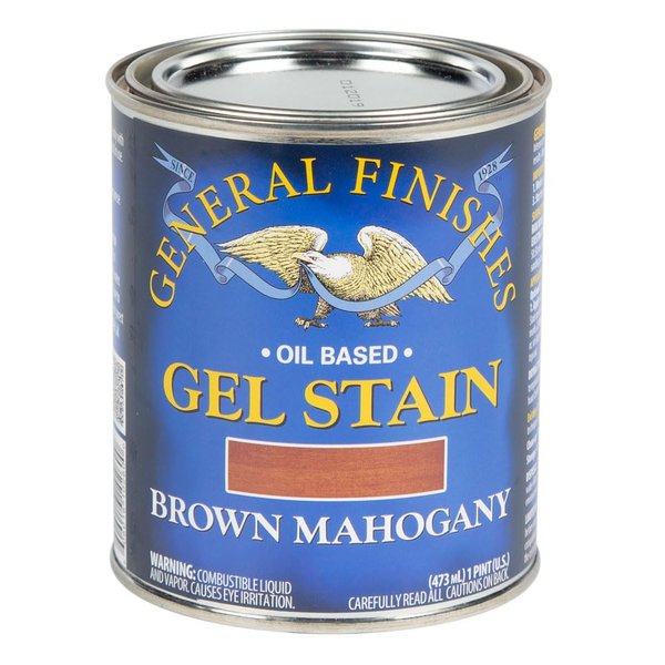 General Finishes Oil Base Gel Stain, 1 Pint, Brown Mahogany