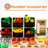 Food City Accessories Building Blocks Sets, Friends Figures Supermarket Kitchen Bricks, Pizza Sushi Refrigerators Food Stand Pieces Parts Comida Pineapple Ice Cream Hot Dog Cheese Toys