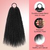 Black Ponytail Extension, Behufun Curly Ponytail Extension for Black Women, Lightweight Fluffy Fake Pony Tails Hair Extensions with Hair Tie, 20" 12 Strands Long Wrap Around Soft Synthetic Hairpiece