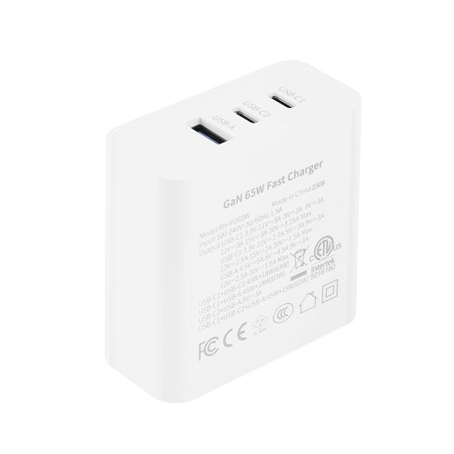 Security-01 65W USB C Gan PD Fast Charger,Type C Foldable Adapter with 3-Port Fast Wall Charger, Compatible for All Laptop/MacBook/iPhone 14 Pro Max/14 Plus/13/iPad Pro/Switch/Galaxy S22/S21