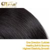 QTHAIR 14A Virgin Brazilian Straight Human Hair Extensions (14 16 18 inch,300g) 100% Unprocessed Brazilian Virgin Human Hair Weave Straight Hair Bundles Natural Color
