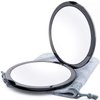 Magnifying Compact Mirror for Purses, 1x/10x Magnification – Double Sided Travel Makeup Mirror, 4 Inch Small Pocket or Purse Mirror. Distortion Free Folding Portable Compact Mirrors (Black)