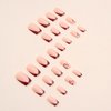 YoYoee Short Square False Nails French Press on Nails Red Fake Nails Acrylic Cute Nails Tips for Women and Girls 24PCS