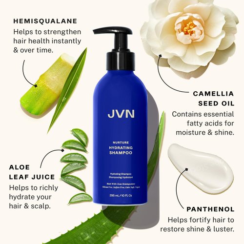 JVN Nurture Hydrating Shampoo | New & Improved | Instantly Moisturizing & Deeply Nourishing Shampoo For Dry Hair (10 FL OZ)