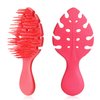 CANDYBRUSH Hair Brush for Kids Toddler Girls Extremely Soft TPEE for Fine Hair Detangling Leaf Form Vented Brushes Mood-Boosting Hairbrush with Strawberry Scented Red Small