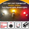 Ziomitus 12 Volt Brake Lights 1157 2057 2357 7528 BAY15D Amber LED Bulbs Replacement for RV Car Camper Trailer Tail Brake Stop Turn Signal Lights, Amber Yellow,DC12-24V,4Pack