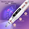 Electric Nail Drill, Electric Nail File for Acrylic Gel Dip Powder Nails,Professional Manicure and Pedicure Kit,10 Speeds Nail Care Set for Grinder Sander Trimmer Buffer(White)