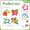 HOWAF 72PCS Hibiscus Glitter Tattoos Hawaii Flower Temporary Tattoos for Aloha Party Decoration, Summer Flower Face Tattoos, Hibiscus Flowers Fake Tattoos Stickers for Kids Women Hawaiian Party Favors