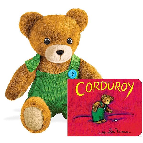 YOTTOY Plush Toy and Book Sets for Babies and Toddlers, Sets Bundle of Baby Toys Stuffed Animal Toys for Toddlers Story Book Collections for Kids Gift Set (Corduroy Bear)