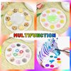 4pcs Art Paint Tray Palette Plastic Pallet for Kids or Pupils to Painting, DIY Craft,Play Party at Home, Kindergarten or School, White