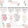 63 Pcs Bridesmaid Proposal Gift Sets Maid of Honor Matron of Honor Bride Gifts Bridal Shower Cosmetic Makeup Bags Scrunchies Hair Knotted Bracelets Invitation Cards for Wedding (Flowers)