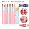 FULINJOY 11 Pcs Nail Art Brush Set, UV Gel Painting Pen Nail Flower Painting Brush Gel Gradient Nail Painting Design Pen, Nail Liner Brushes