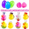 30 Pcs Prefilled Easter Eggs with Bunny Duckies,Bright Colorful Easter Eggs Prefilled with Variety Duckies for Fun Bath Bunny Duckies, Easter Basket Stuffers and Bathtub Toys Party Favors