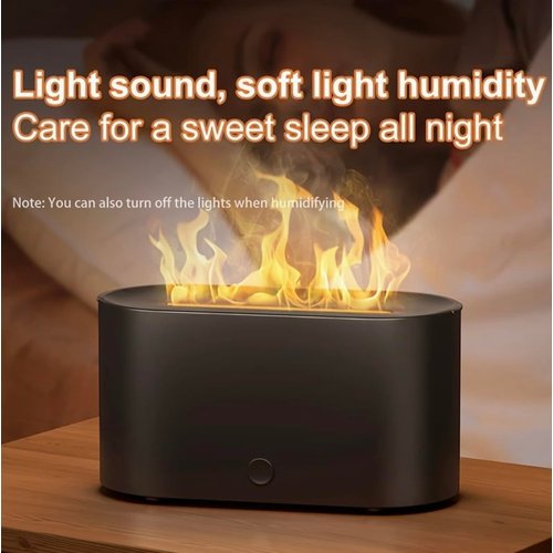 7-Color Flame Humidifier - Ultrasonic Essential Oil Diffuser with Aromatherapy, Quiet Operation, Auto Shut-Off, and Decorative Fireplace Design - Ideal for Home, Office, and Gifts