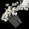 Vintage White Feathers & Crystal Wedding Bridal Special Occasion Hair Comb