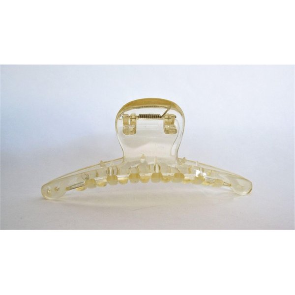 Generic Clear transparent lite golden yellow hair claw clip for fine, thin hair