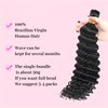 LANWIUKU Human Braiding Hair for Boho Braids Deep Wave Human Hair Braiding Hair 2Bundles/Pack 100g Bulk Human Hair for Braiding Wet and Wavy Braid Human Hair Extensions (14 inch)