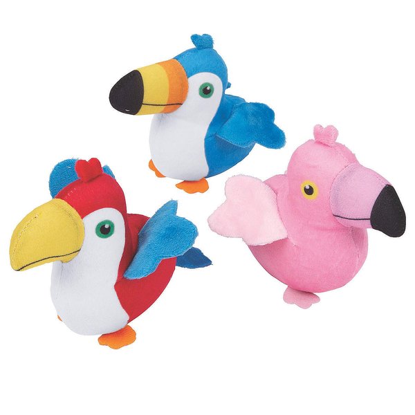 Fun Express Tropical Bird Plush - Toys - 12 Pieces