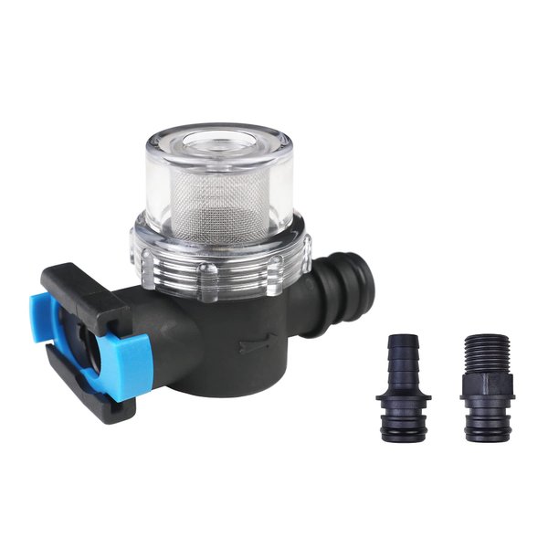 1/2" Male QEST. / 1/2" Hose Barb Quad Port Inlet Water Strainer (Filter) for Quad Water System Pump