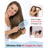 KTKUDY Wet & Dry Vented Detangling Hair Brush - Glides Through Tangles Detangler Brush with Boar Bristles For Women Men & Kids - Faster Blow Drying - Curved HairBrush